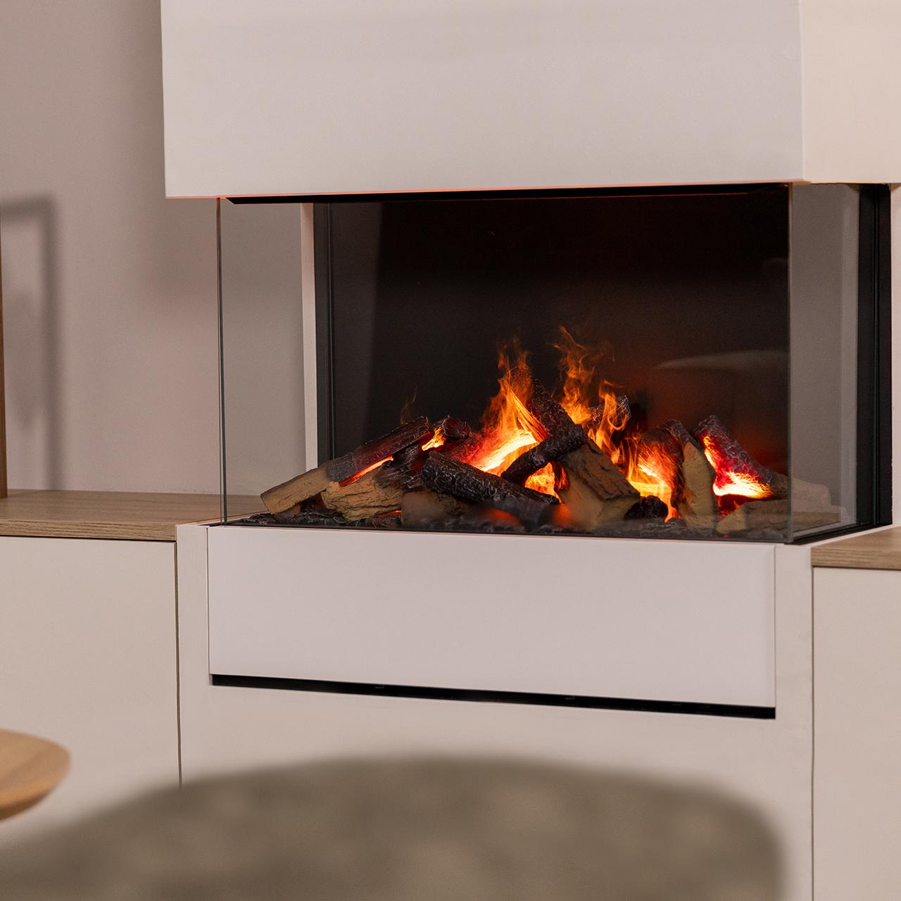 Dimplex 3 Step Multi Optimyst Elektrokamin - 3-seitiger Design Einbaukamin mit realistischem Wasserdampf-Flammenbild & App-Steuerung