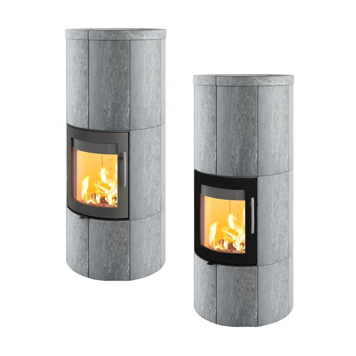 Kaminofen Lotus M Basic Speckstein 6 kW - Ausführung: Feuerraumtür Grau