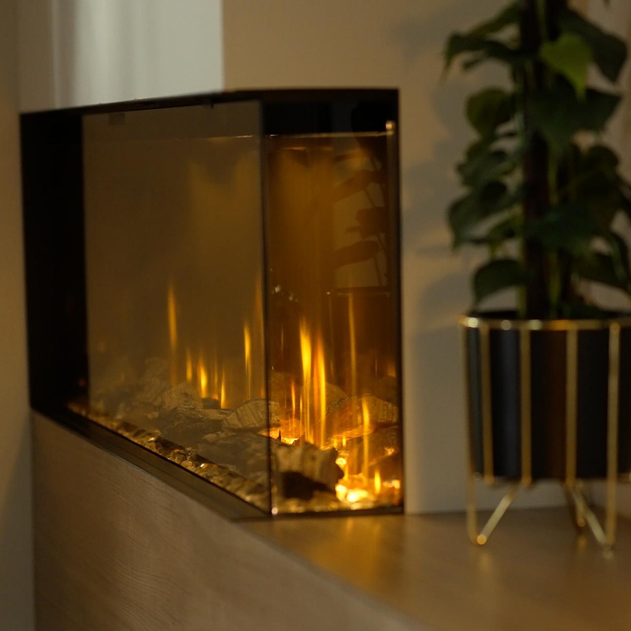 Dimplex Ignite Bold 60 Elektrokamin - 3-seitiger Panorama-Einbaukamin mit Optiflame®, App-Steuerung & energieeffizienter Heizfunktion