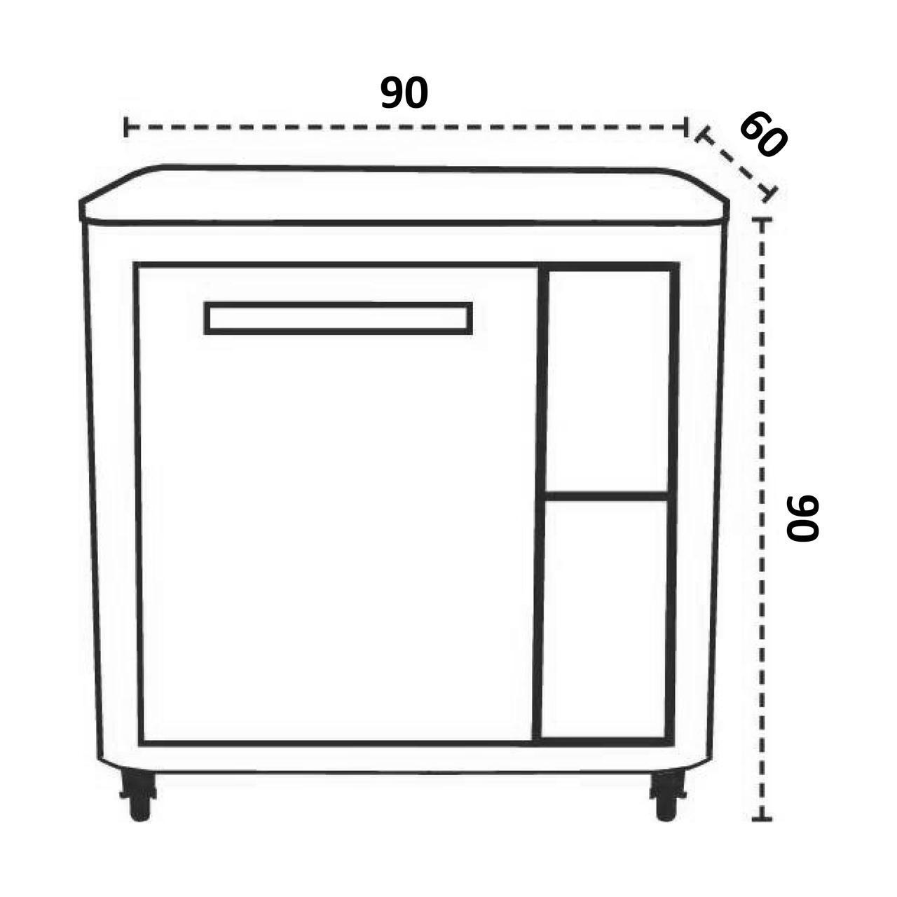 Cozze Outdoor Küche L-förmig mit Spüle und Schrankmodul 90 - 160 x 160 cm