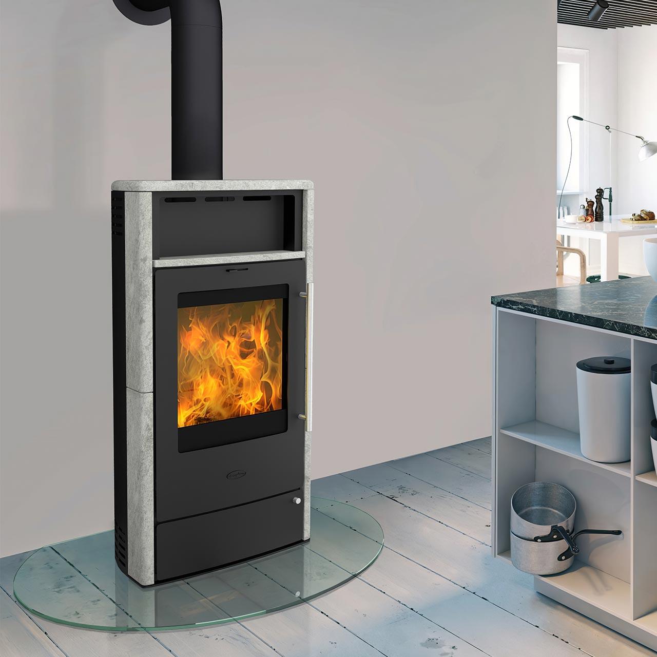 Dauerbrandofen Fireplace Torino Speckstein 6 kW