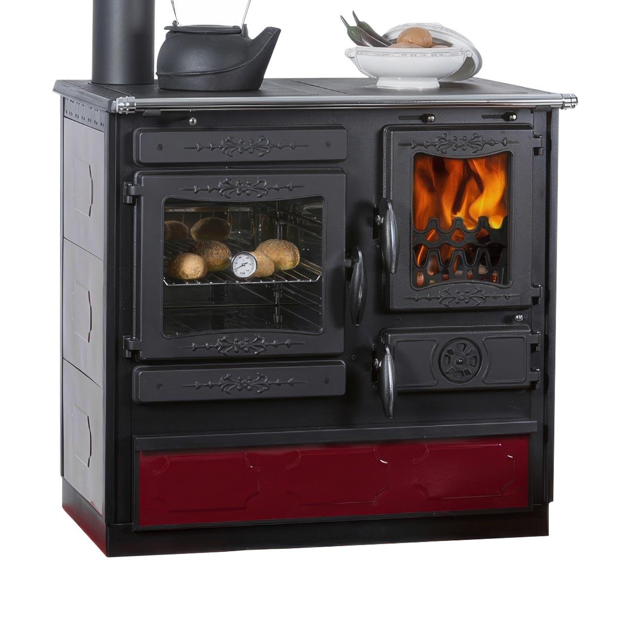Holzherd Globe Fire Alhena Links 7 kW Bordeaux