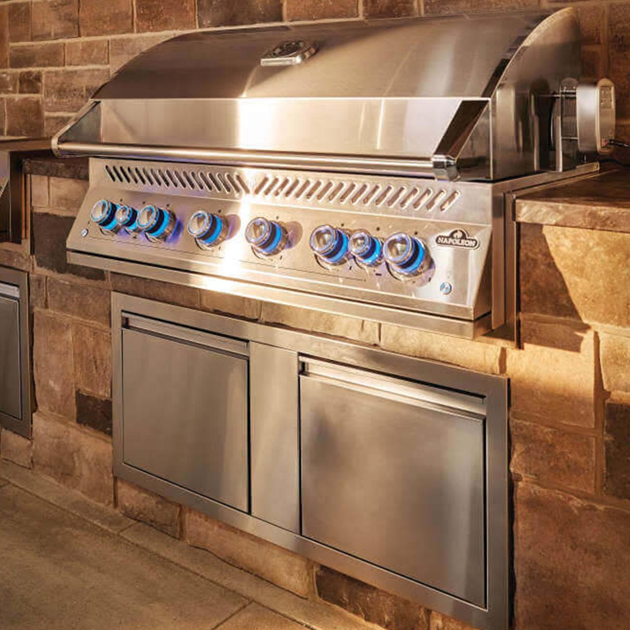 Napoleon Einbau Gasgrill 700-Series 44 Zoll Edelstahl BIG44RBPSS-1 für Outdoorküche inkl. Drehspieß