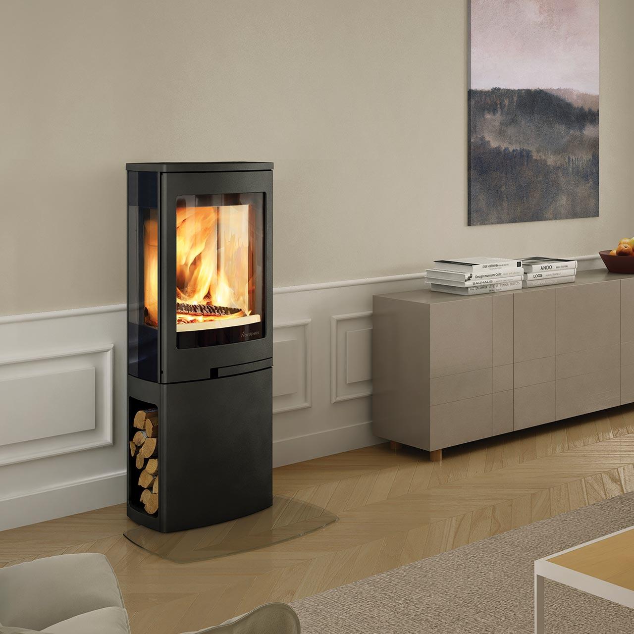 Kaminofen Nordpeis Duo 2 mit Seitenglas 5 kW