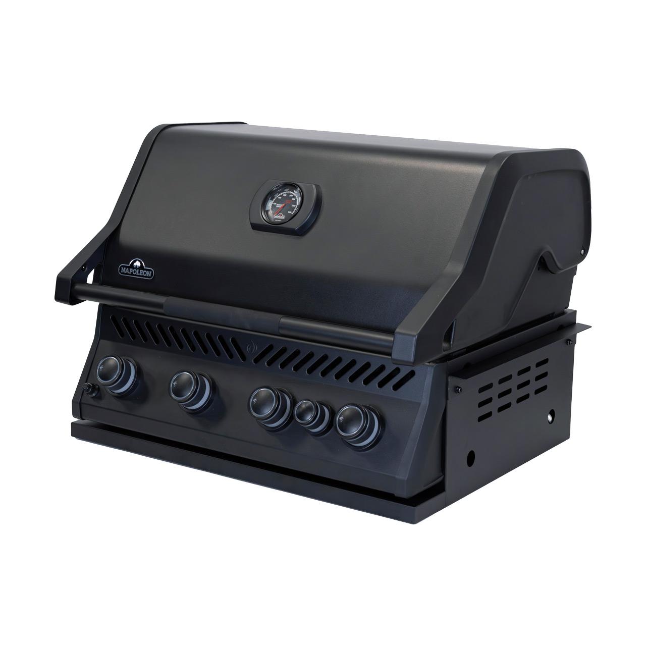 Napoleon Einbau Gasgrill 300 Series 32 Zoll Mattschwarz inkl. Oasis Untergestell, Abdeckhaube & Drehspieß