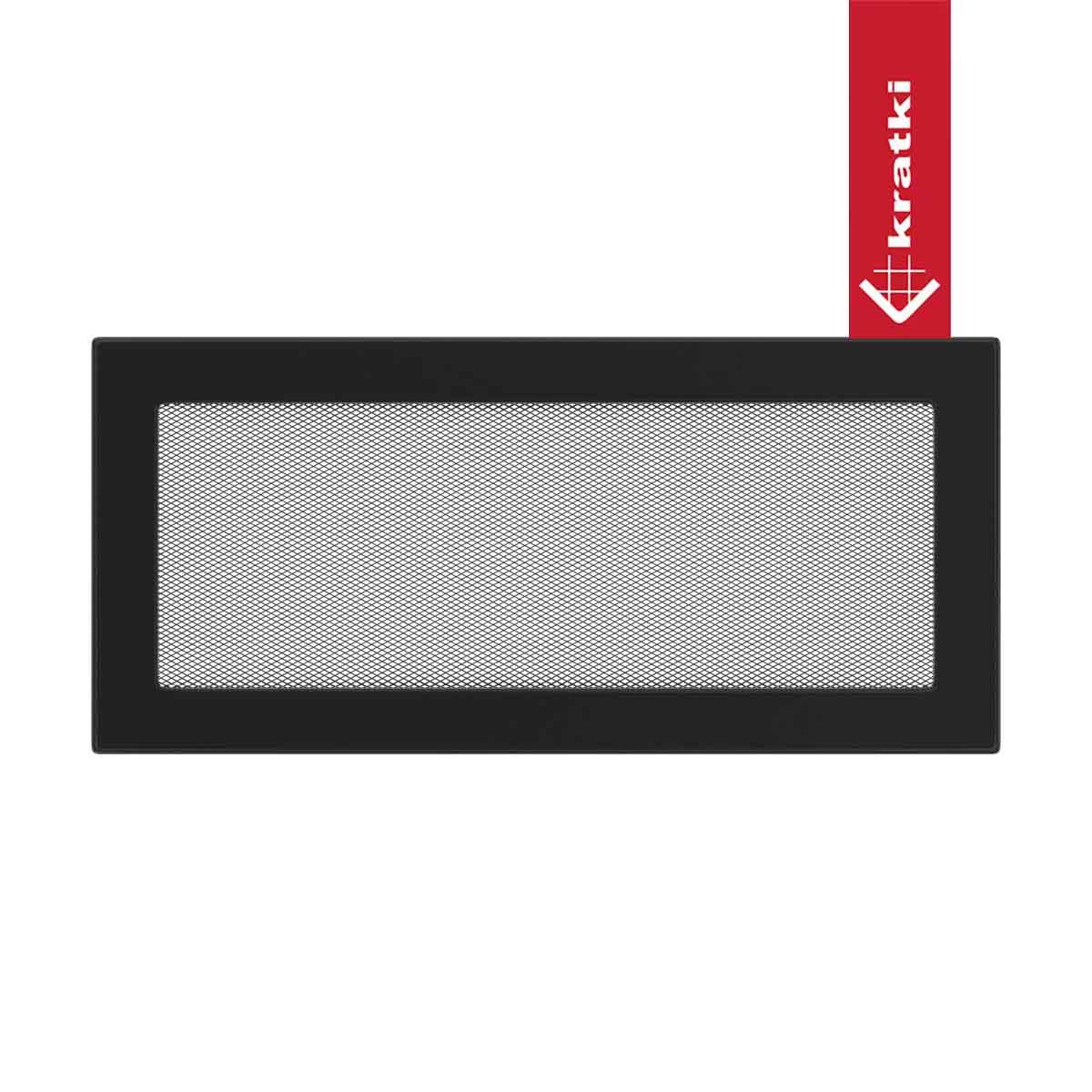 Kratki Kaltluftgitter rechteckig - Größe: 17 x 37 cm - Farbe: schwarz
