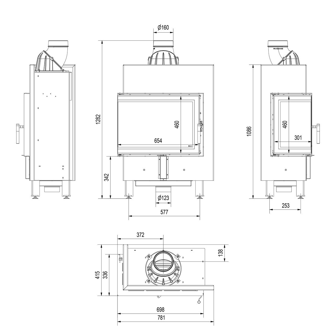 Kamineinsatz Kratki Lucy 12 Slim L/BS 8 kW
