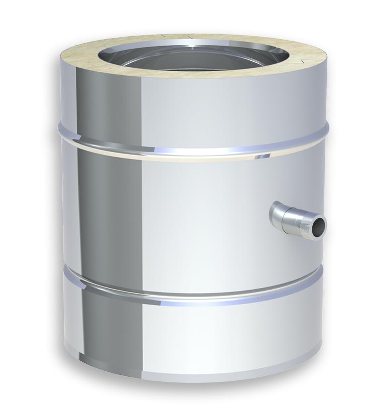 Jeremias DW-FU Entwässerungselement 250mm, für horizontalen und vertikalen Einbau, mit 1/2" Nippel - für Schornstein-Innendurchmesser: 80mm