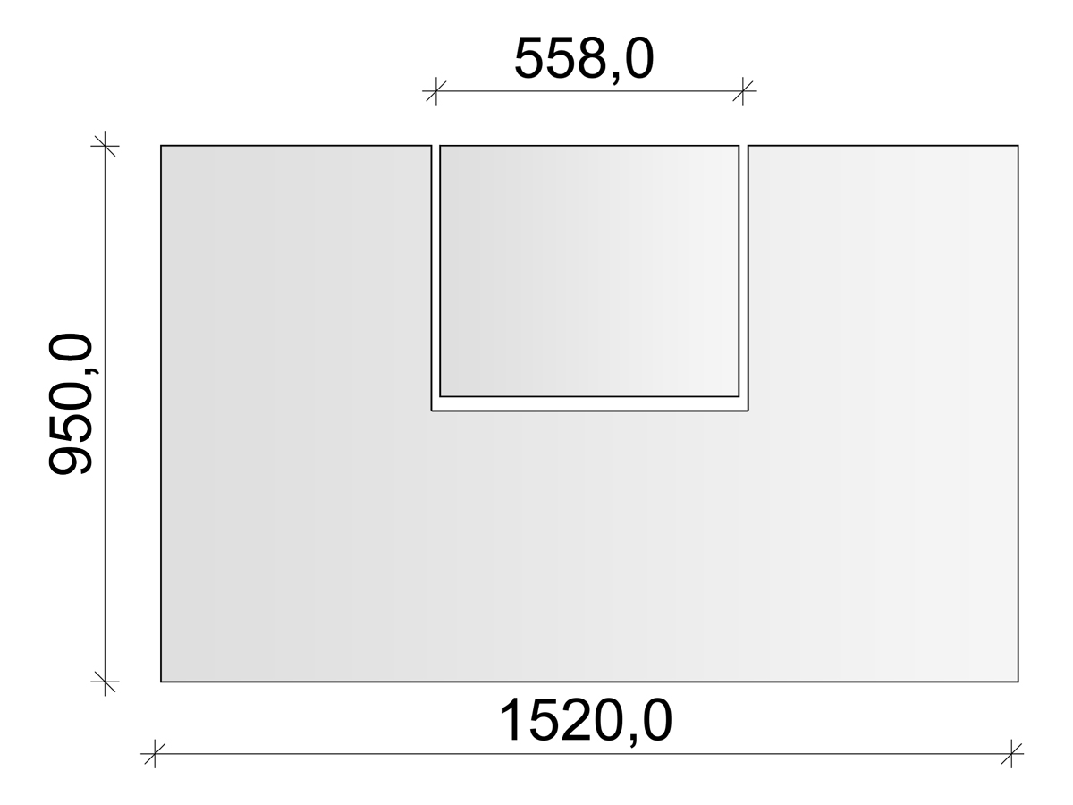 2tlg. Winterplatte/Vorlegeplatte, 152x95 cm mit gefaster Kante