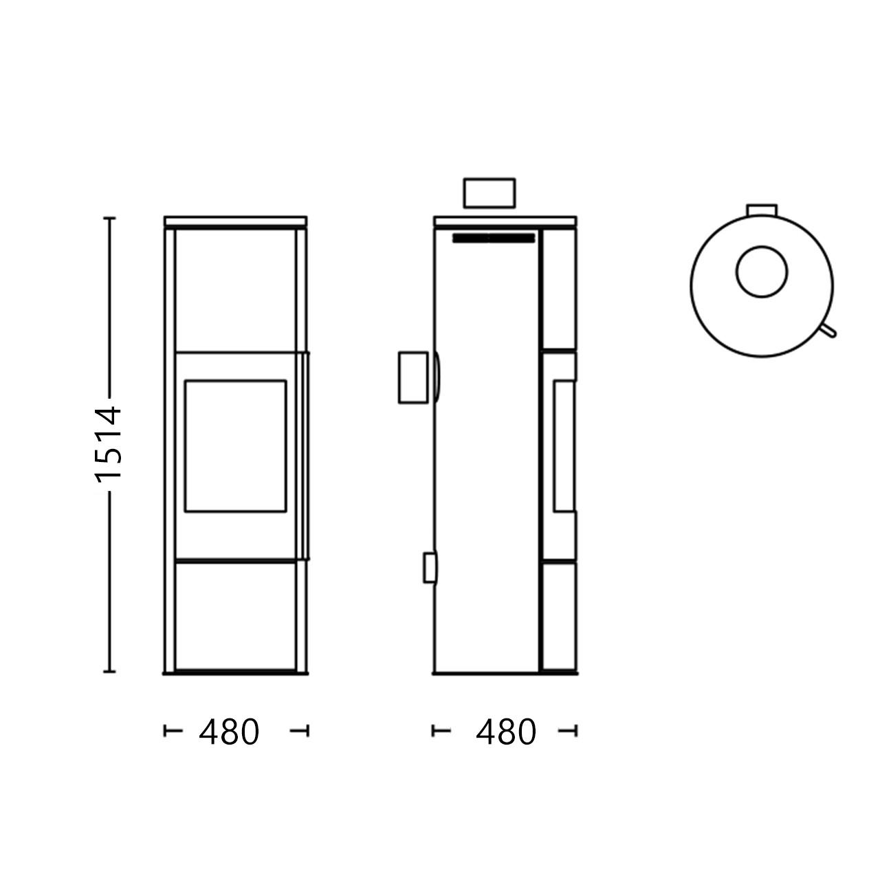 Kaminofen Fireplace Perondi RLU Glas 5 kW
