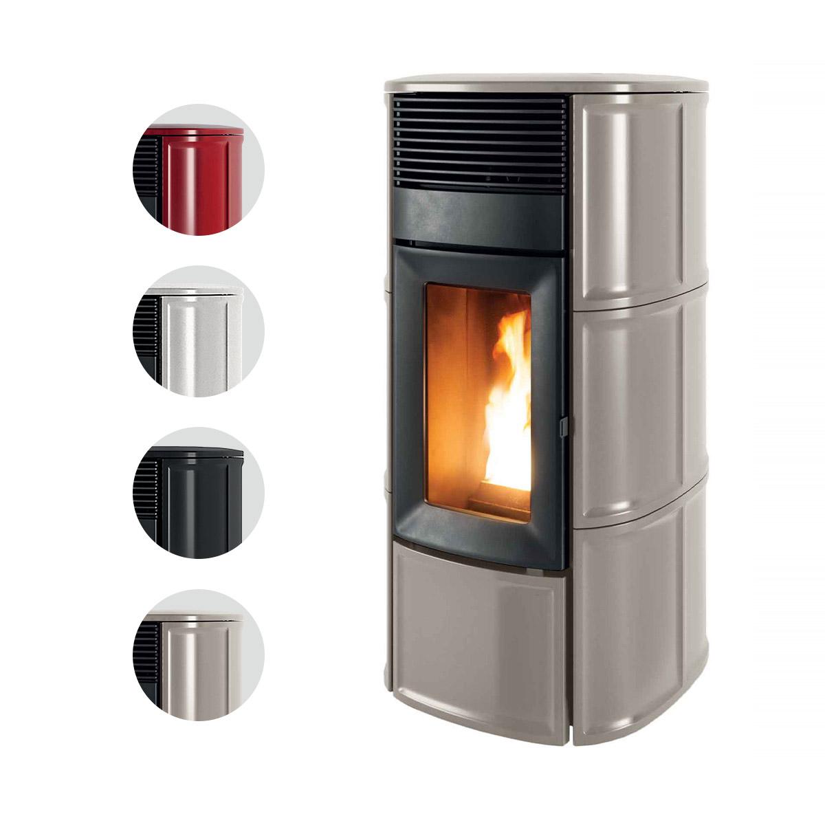 Pelletofen MCZ Suite Comfort Air Matic 14 Core R 14,1 kW - Ausführung: 105 Bordeaux ceramic