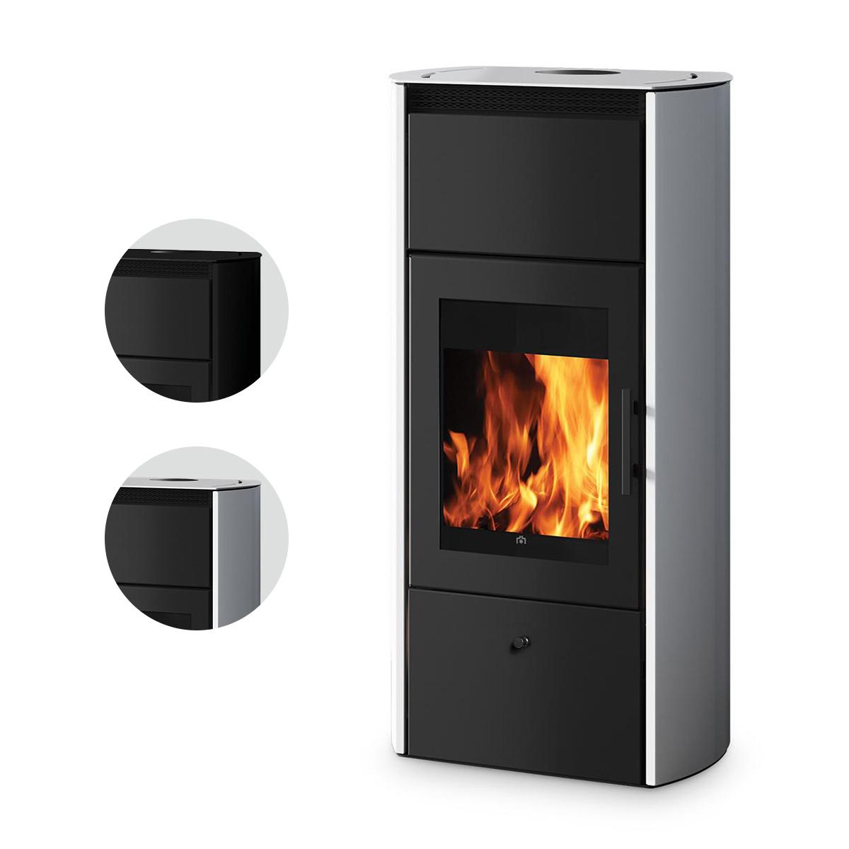 Kaminofen wasserführend Edilkamin Flamma CS Stahl 14 kW