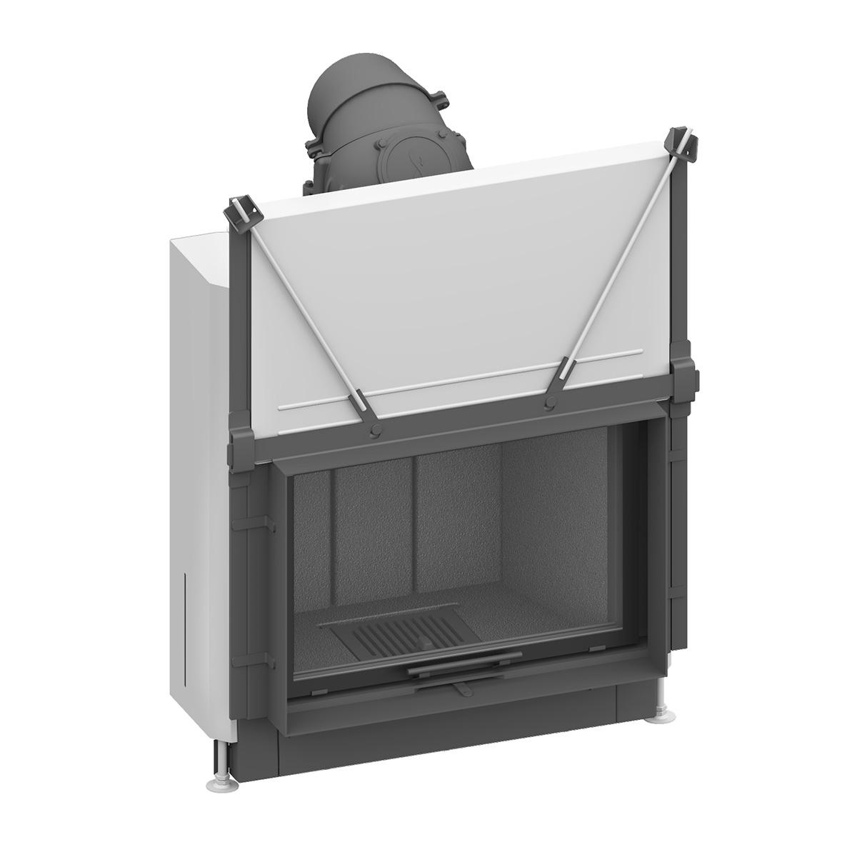 Kamineinsatz Schmid Lina 73 h mit 9 kW - Türhöhe: 51 cm - Brennraumauskleidung: Schamotte Anthrazit - modulares Blendrahmensystem: ja