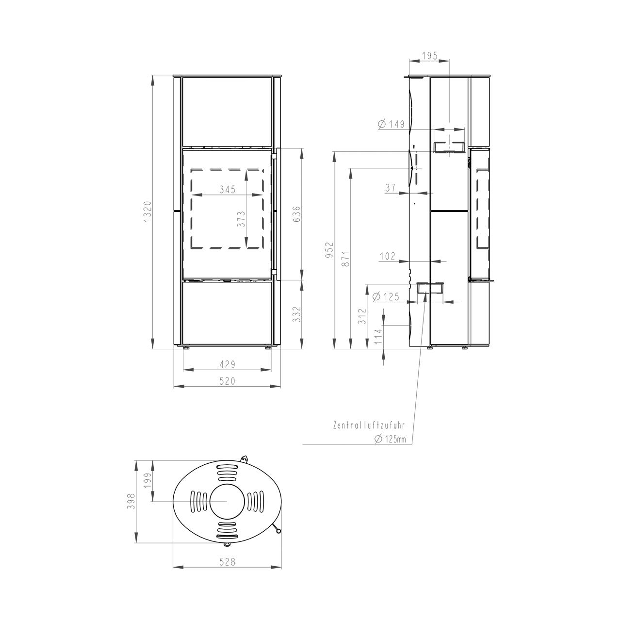 Kaminofen Nordenger Verdal H 10 Keramik 5 kW - Ausführung: Keramik 95508, Perlenartig Matt