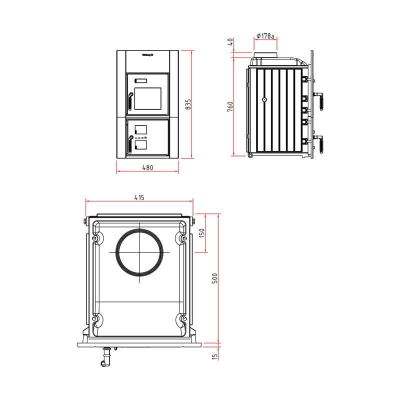 Kachelofeneinsatz Schmid Format 9 mit 9 kW