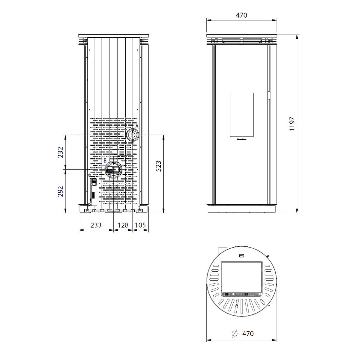 Pelletofen Extraflame Prestige Line Pamela mit 8 kW - Verkleidung: Stahl weiß
