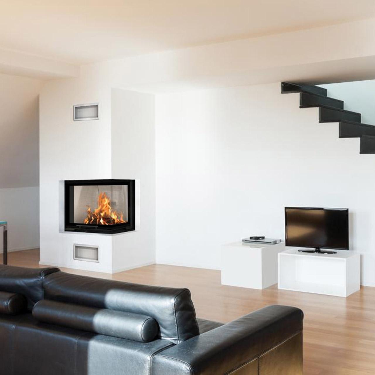 Kamineinsatz BeF Therm V 6 CP/CL 6 KW - Ausführung:  CP Seitenfenster rechts