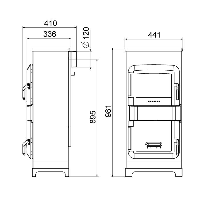 Kaminofen Wamsler RH-8F 8 kW - Ausführung: Kaschmir
