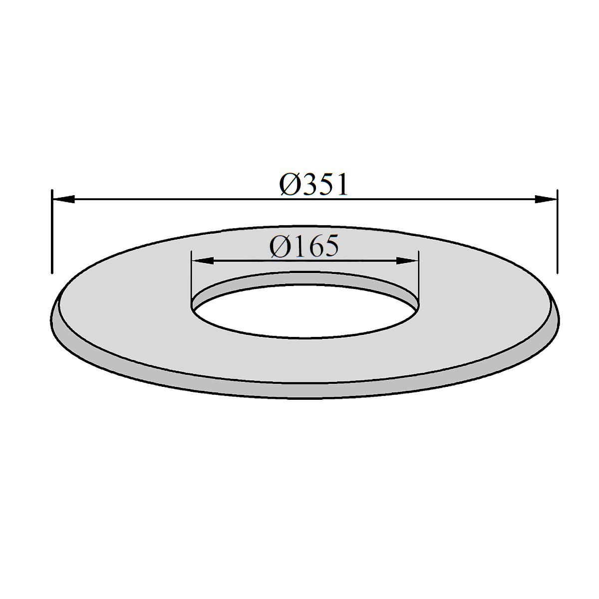 Ofenrohr Rosette DN 160 mm Rand 9 cm Schwarz