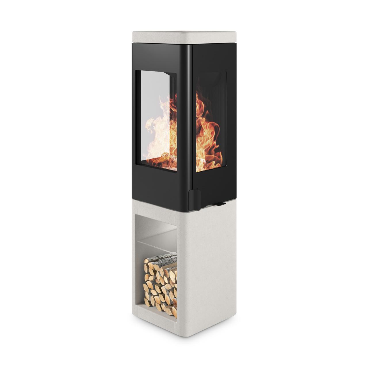 Kaminofen Nordpeis YoU Colorado White 6,6 kW - Ausführung: Nordpeis YoU Colorado White, Thermotte Dark