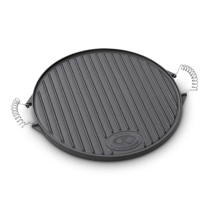 2-seitige Gusseisen Grillplatte rund Ø 33cm