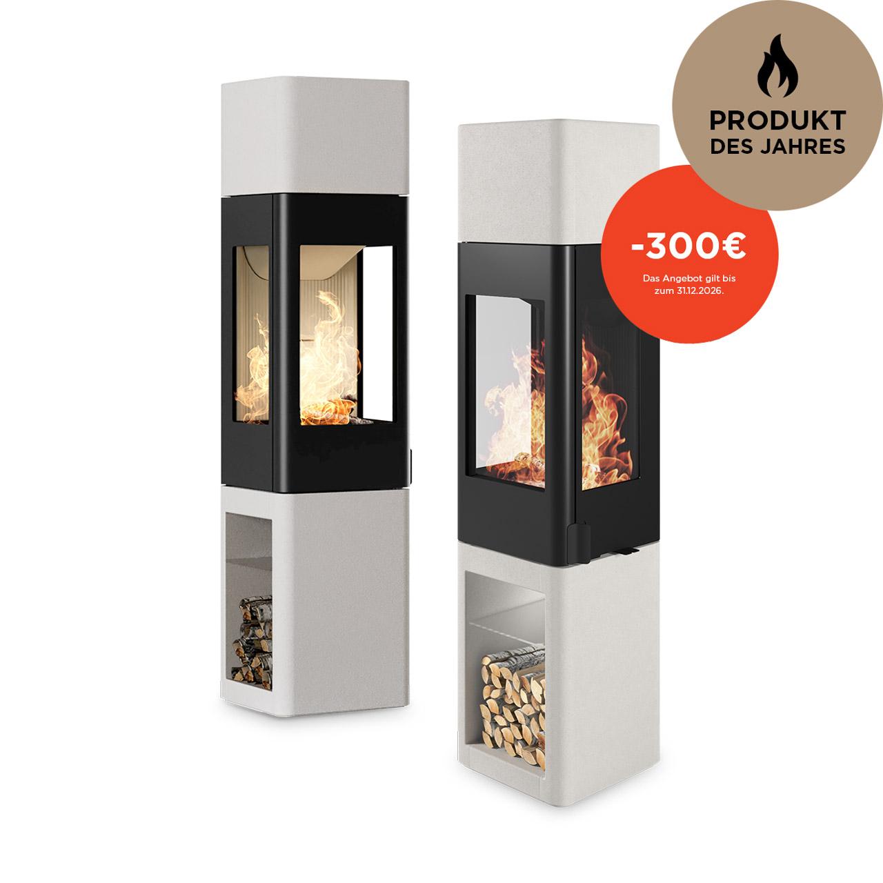 Kaminofen Nordpeis YoU Colorado White High 6,6 kW - Ausführung: Nordpeis YoU Colorado White High, Thermotte Light