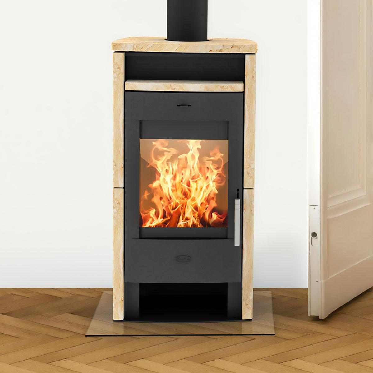 Kaminofen Fireplace Elite Budapest 6 kW - Verkleidung: Sandstein