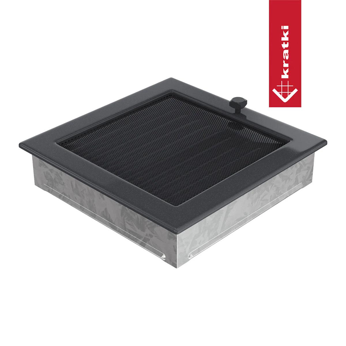 Kratki Warmluftgitter rechteckig - Größe: 22 x 22 cm - Farbe: graphit