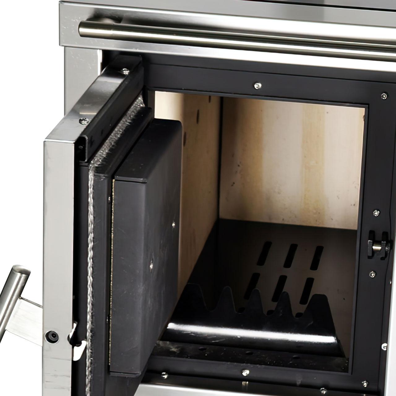 Holzherd Tyrola TR_B 75, 7 kW Küchenofen - Verkleidung: Edelstahl