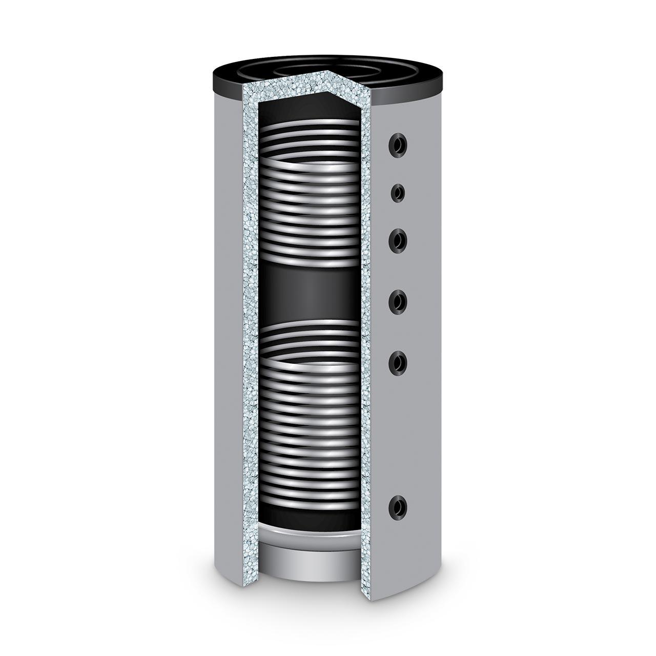 Pufferspeicher TWL Typ PR2, 1079 l mit 2 Wärmetauschern