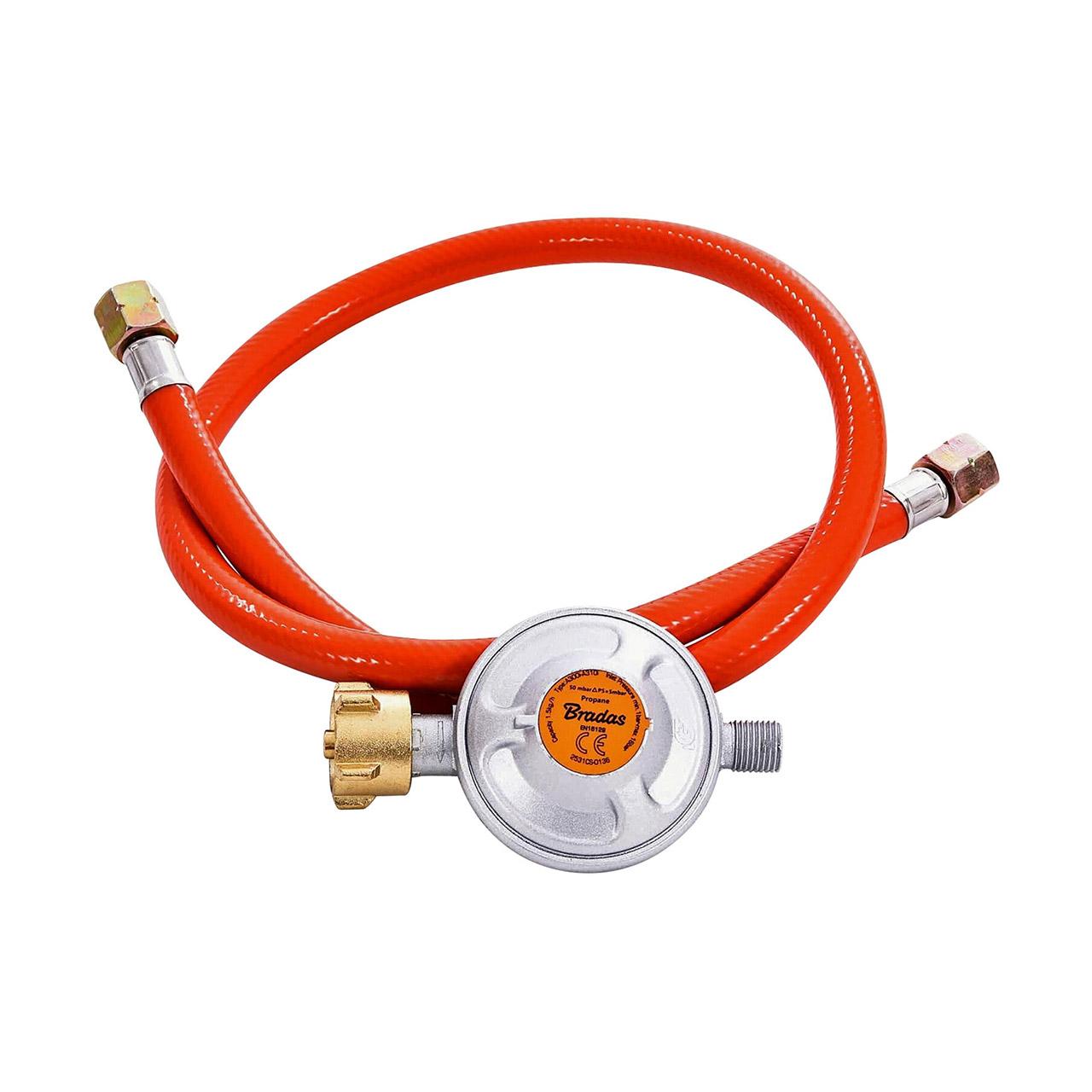 Pizzaofen-Zubehör Cozze 50 mbar Gasdruckminderer mit Schlauch, 1,1 Meter für DE/AT/CH