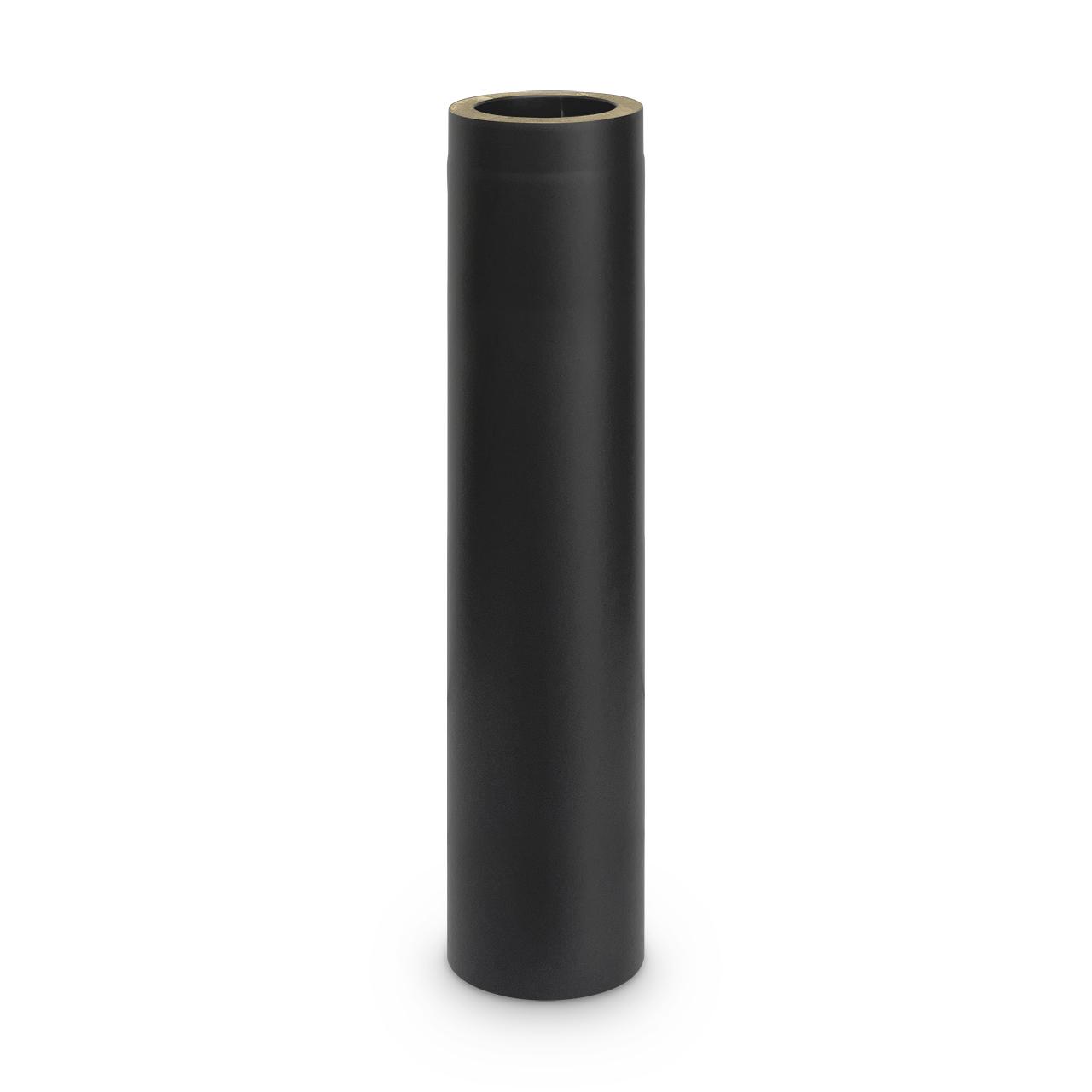 Doppelwandiges Ofenrohr DN 130 mm Länge 1000 mm Schwarz