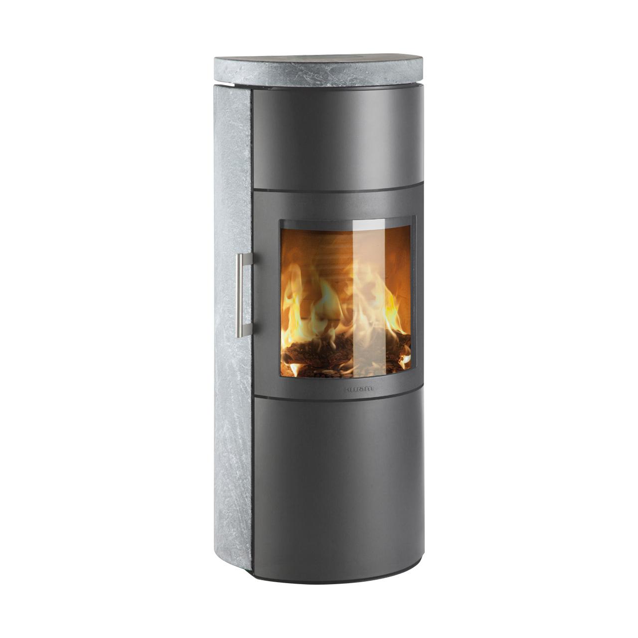 Kaminofen HWAM 3520 Stein SmartControl 4,5 kW - Feuerraumtür: Guss - Korpus: Grau - Verkleidung: Speckstein