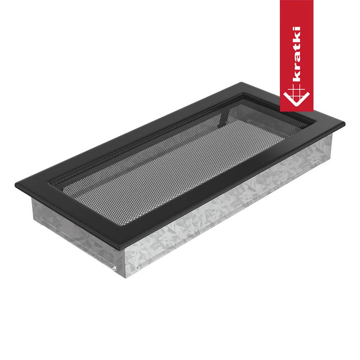 Kratki Kaltluftgitter rechteckig - Größe: 17 x 37 cm - Farbe: schwarz