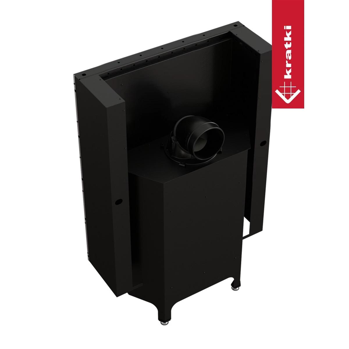 Kamineinsatz Kratki Nadia mit Schiebetür 13 kW - Feuerraumauskleidung: weiß