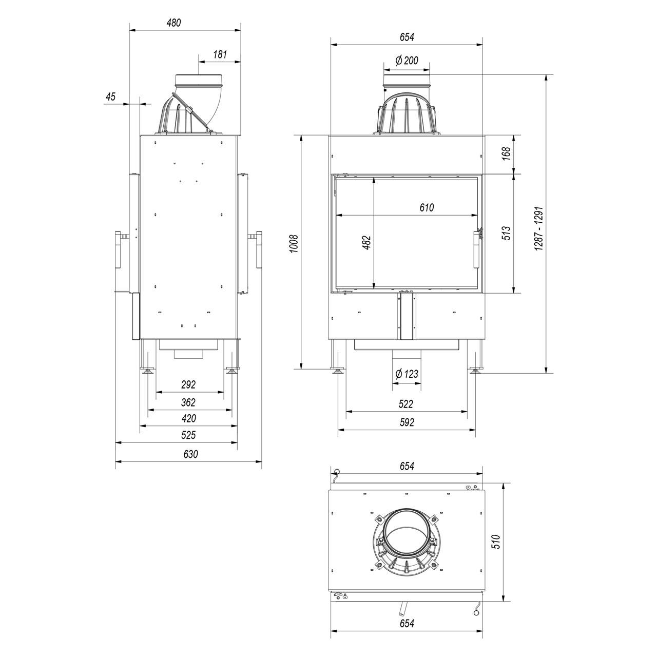 Kamineinsatz Kratki LUCY/12/T 12 kW