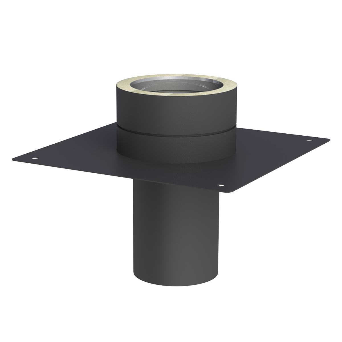 Jeremias DW-BLACK Grundplatte für Kaminerhöhung - für Schornstein-Innendurchmesser: 150mm