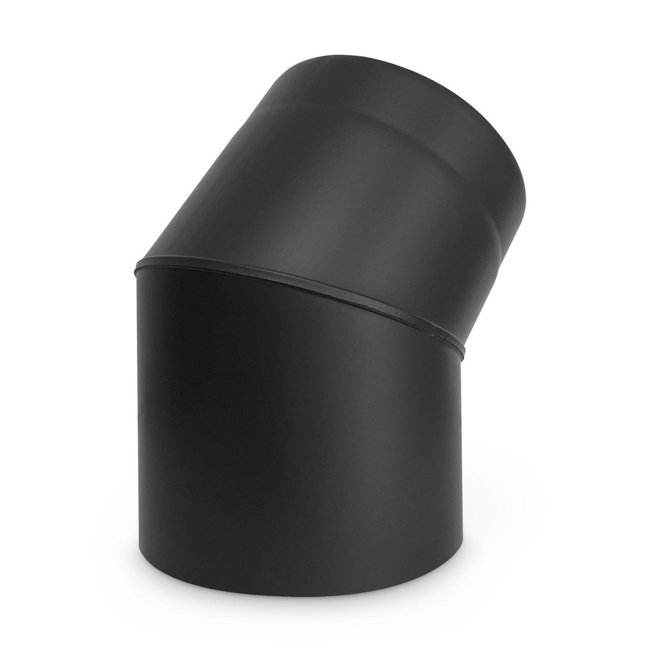 Doppelwandiges Ofenrohr Bogen DN 130 mm 45° Schwarz