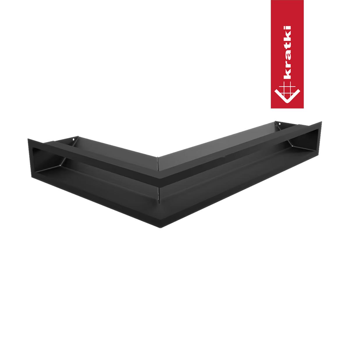 Kratki Eck-Luftleiste rechts - Größe: 40 x 60 x 9 cm - Farbe: schwarz - Ausführung: slim (geringere Einbautiefe)