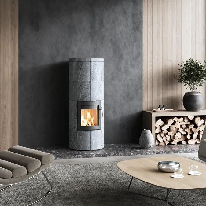 Speicherofen Lotus M2 6 kW - Ausführung: Lotus M2 Speckstein, Feuerraumtür Schwarz