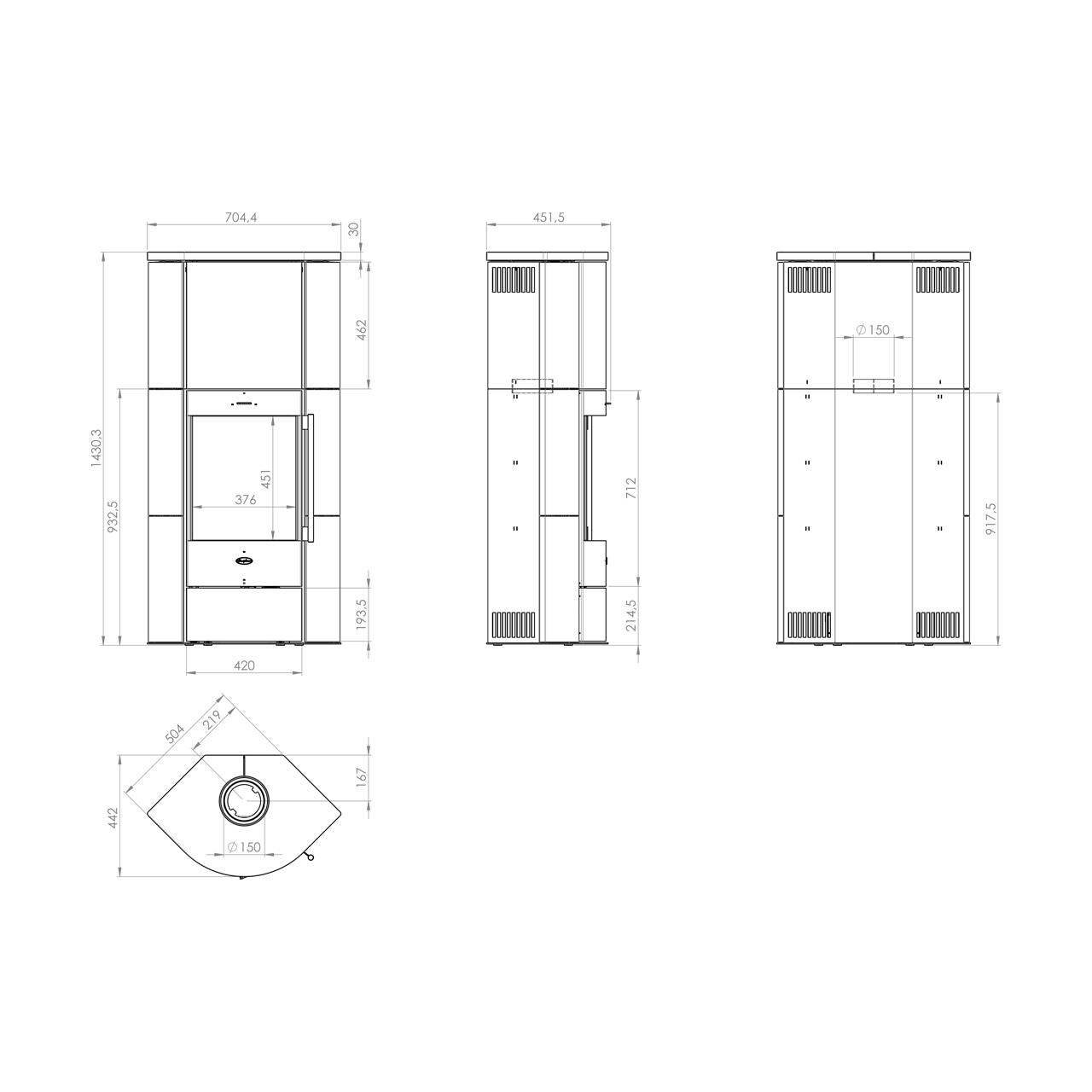 Kaminofen Fireplace Adelaide Keramik 6 kW