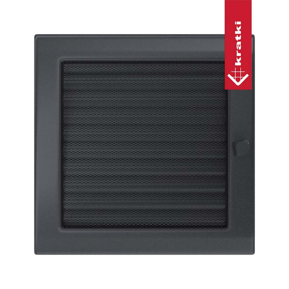 Kratki Warmluftgitter rechteckig - Größe: 22 x 22 cm - Farbe: graphit