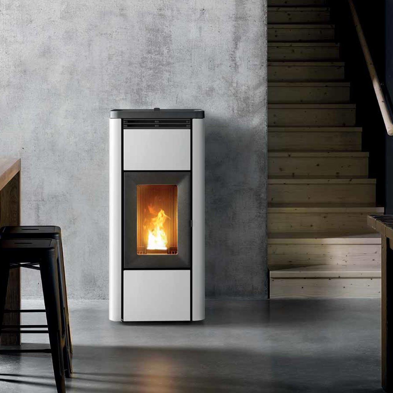 Pelletofen MCZ Mida Air 8 R 5S Wi-Fi 8 kW - Ausführung: 302 White metal