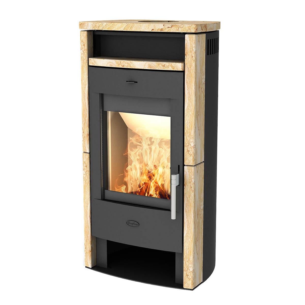 Kaminofen Fireplace Elite Budapest 6 kW - Verkleidung: Sandstein