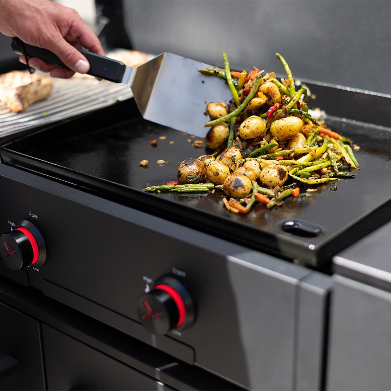Outdoorküche Cozze Elements mit Combo 900 Plancha Grill und Spülmodul, Länge 3100 mm