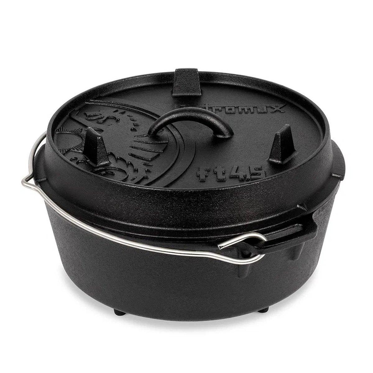Petromax Grill Dreibein Dutch Oven Starterset - Größe Feuertopf: ft4.5 (3,5 l Topf / 1 l Deckel) - Ausführung Feuertopf: mit Füßen