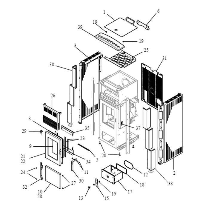 Dichtung Feuerraumtür Palazzetti Pelletofen (892607270)