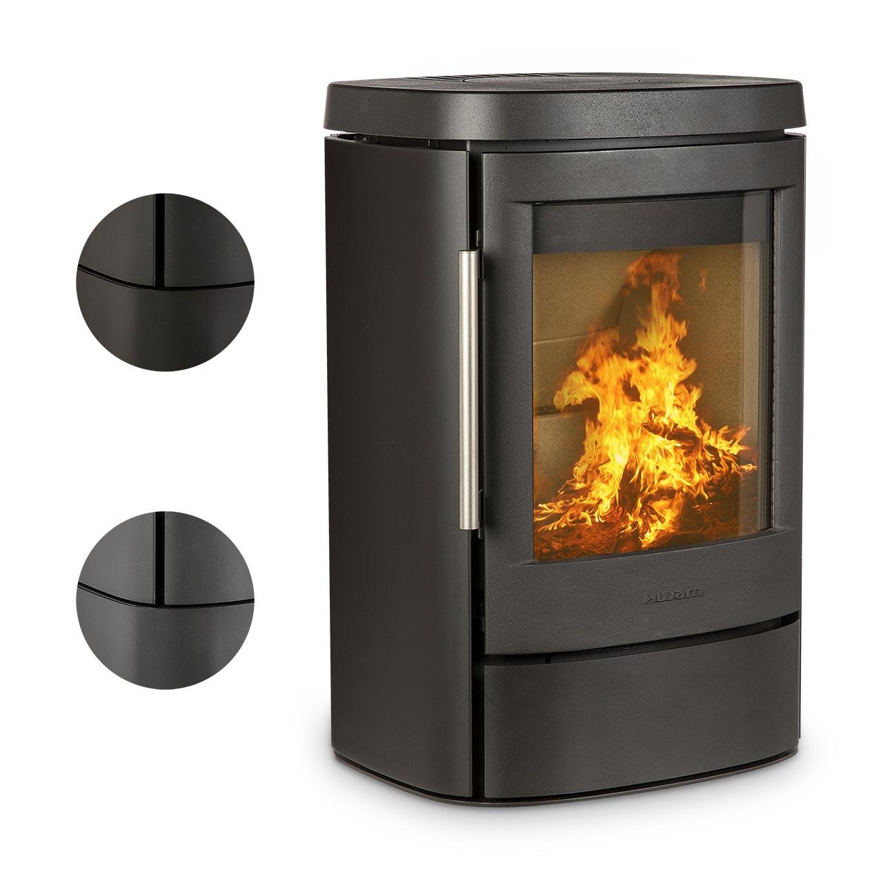 Kaminofen HWAM 4520 SmartControl 4,9 kW - Ausführung: 4520c wandhängend, Korpus Schwarz, Gussrahmentür