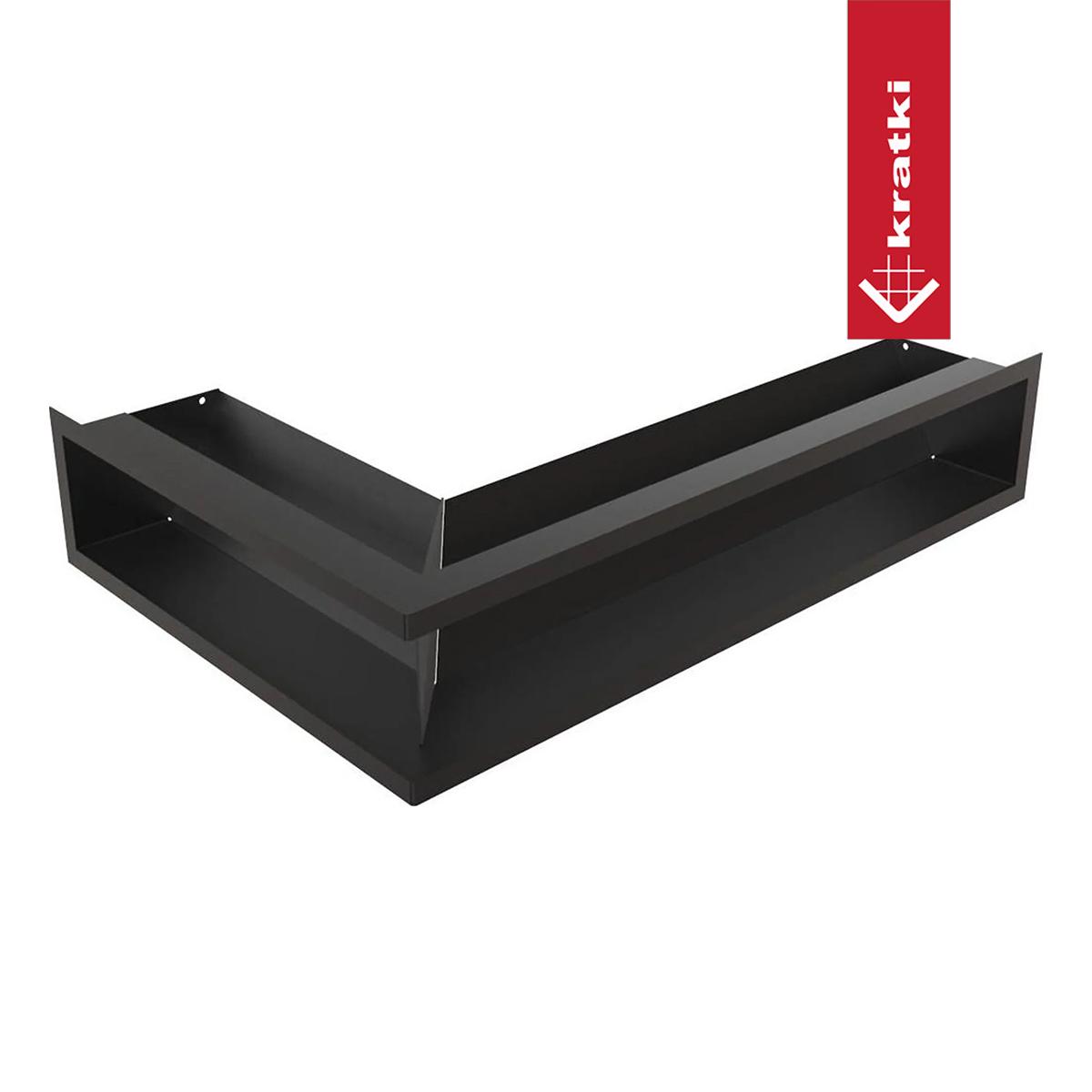 Kratki Eck-Luftleiste rechts - Größe: 40 x 60 x 12 cm - Farbe: schwarz - Ausführung: slim (geringere Einbautiefe)