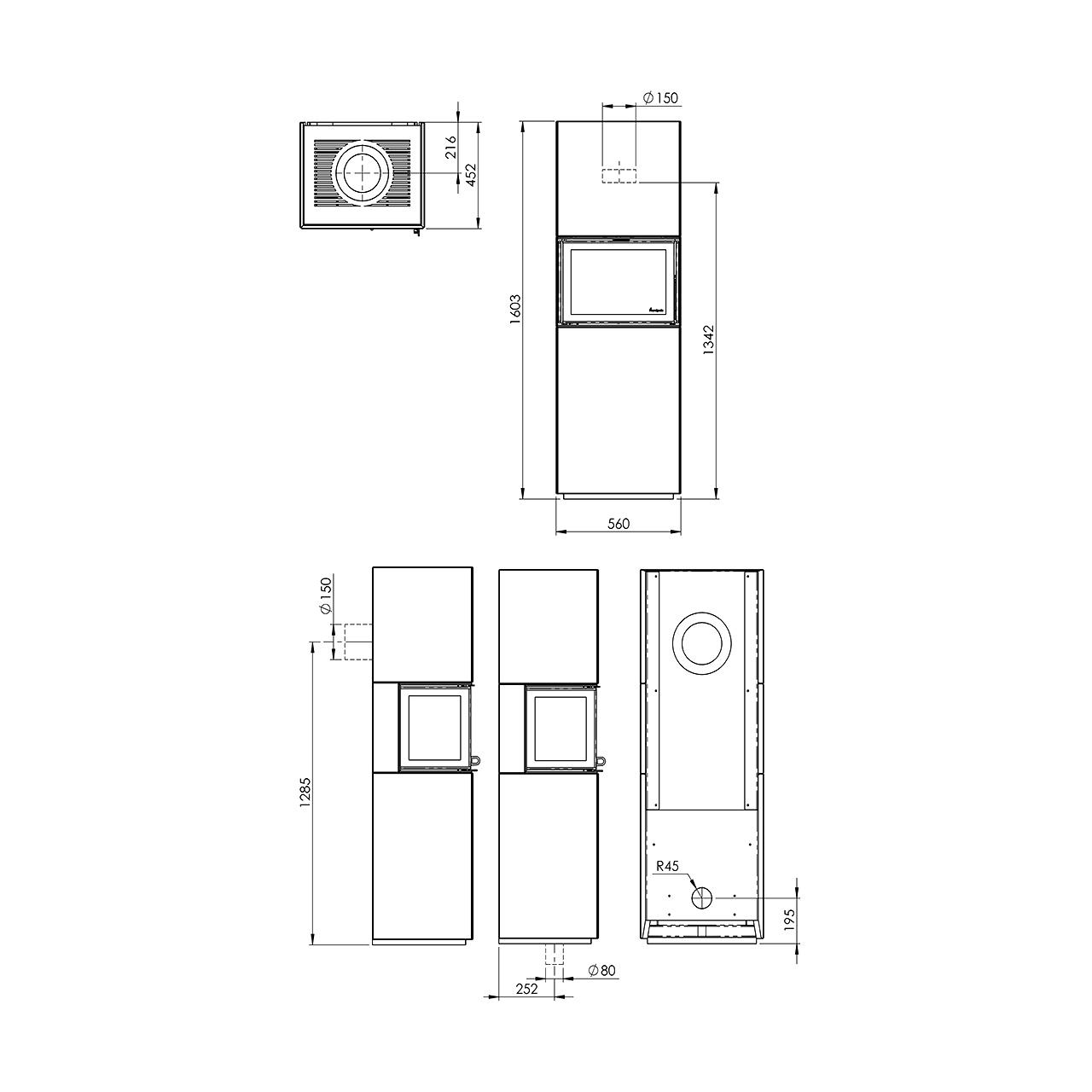 Ausstellungsstück - Kaminbausatz Nordpeis Cannes II 5,4 kW